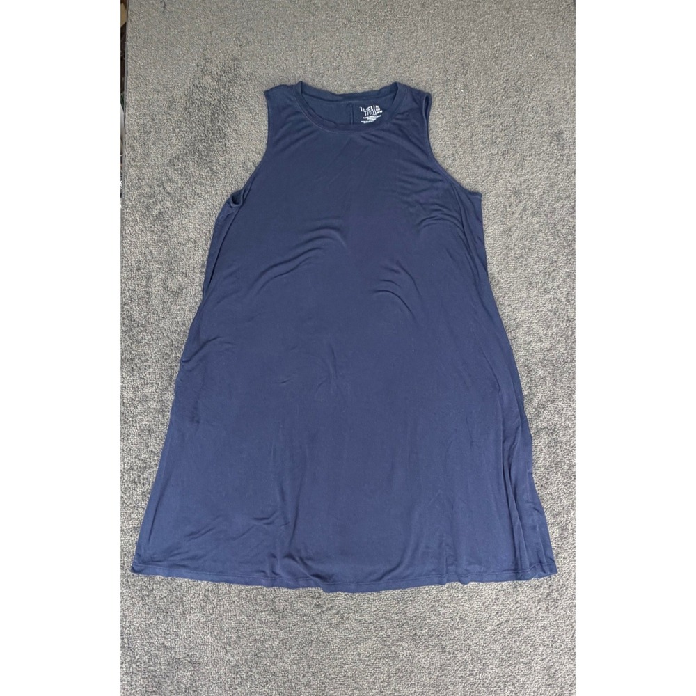 Time and Tru Womens XL Blue Cove Sleeveless Swing Dress TTL29552SD Relaxed Fit